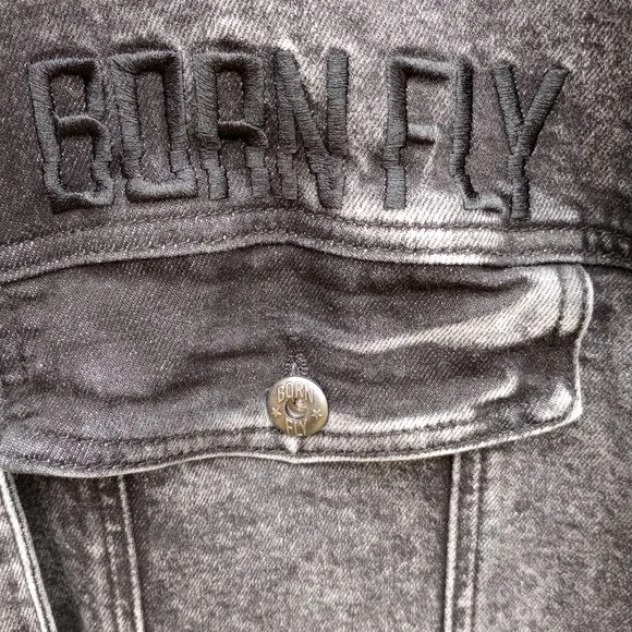 BORN FLY Embroidered Denim Jacket - Picture 13 of 16
